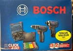 New Bosch Drill & Impact Driver Combo Kit W/ 2-12V Batt/charger CLPK22-120AL. Fixed Price $183.99.