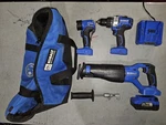 Kobalt Klc 4324A-03 24-VOLT 4-TOOL Brushless Power Combo Kit Open. Fixed Price $179.00.