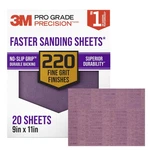 3M Advanced Sandpaper, Sheets, 220 Grit, Pro Grade 20, Purple. Fixed Price $26.25.