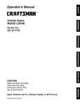 Owners Manual Sears Craftsman Variable Speed Wood Lathe - Model 351.217170. Fixed Price $19.95.
