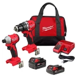 Milwaukee M18 18-VOLT Brushless Hammer Drill/impact Combo Kit W/ 2 Batts. Fixed Price $229.95.
