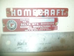 Name & Serial Plates Brads From 10" Delta Homecraft Wood Lathe # M-1049. Fixed Price $11.99.