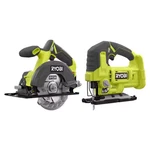 Ryobi One 18V Cordless 2 Tool Combo Kit With 5 In Circular Saw And Jig. Fixed Price $98.75.