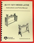 Rockwell 46-111 & 46-150 Wood Lathe Owners Operator Parts Manual 0607. Fixed Price $20.00.