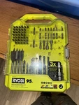 Ryobi Drill And Impact Drive Set 86 Tools 18V Yellow Black Open Box. Fixed Price $103.10.