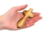 Olive Wood Holding/caring/comfort/praying Cross ,hand Made Jerusalem City. Fixed Price $10.59.