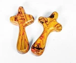 2X Olive Wood Holding/caring/comfort/praying Cross ,hand Made Jerusalem City. Fixed Price $22.67.