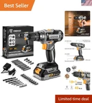 Deko Pro 20V Cordless Drill Set: Lightweight 2.5LBS Tool For Home Repairs. Fixed Price $45.00.