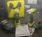 Ryobi One+ 18V Lithium-ion 2-TOOL Combo Kit Excellent Condition Complete Set. Fixed Price $119.95.
