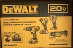 Dewalt DCK444C2 20V Max Cordless 4-TOOL Combo Kit. Fixed Price $240.95.