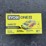 Ryobi One+ 18V Cordless 1600A Jump Starter With 2.0 Ah Battery And Charger P7110. Fixed Price $130.00.
