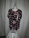 Short Sleeve Crewneck Tee Tops Size Xl, Nine West,black Dots Pink Floral. Fixed Price $10.80.