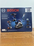 Bosch GXL18V-497B23 Combo Kit 4-TOOL Drive Size 1/2" Dc 802GC2. Fixed Price $265.00.