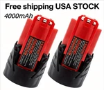 2X For Milwaukee Red Lithium 12V 4.0AH Li-ion Battery 48-11-2430 New Us. Fixed Price $28.99.