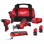 Milwaukee 3494-24 Subcompact Cordless Tool Combo Kit Drill Impact Multi. Fixed Price $238.70.