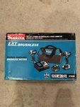 Makita 18V Lxt Brushless Cordless Hammer Drill & Impact Driver 2 4AH Batteries. Fixed Price $240.00.