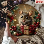 Christmas Mouse Aluminum Holiday Tin Metal Signs Home Cor 8X8. Fixed Price $10.99.