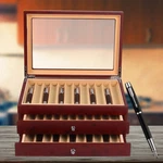 Layer 34 Slot Fountain Pen Display Box Wood Collector Storage Organizer Case. Fixed Price $39.19.