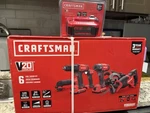 Craftsman V20 6 Combo Kit, Lithium-ion, Batteries, 20V Power Tools. Fixed Price $500.00.