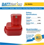 9.6V 2AH Nimh Battery For Makita 9100A 9101A 9102A 192019-4. Fixed Price $33.49.
