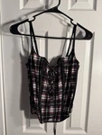 Babe Women Pink Black & White Plaid Corset Top Size 36. Fixed Price $9.99.