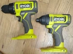 Ryobi PCL206 18 Volt Drill + PCL235 1/4" Impact, Tools Only. Fixed Price $70.00.