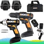 Worx WX944L 20V Powershare Drill & Impact Driver Combo Kit Batteries Charger. Fixed Price $212.00.
