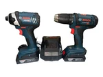 Bosch Cordless 18V Drill DDS181A & Impact Driver IDS181 +(2) Batteries, Charger. Fixed Price $189.99.