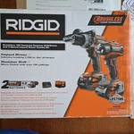 Ridgid Brushless 18V Hammer Drill & 3-SPEED Impact Kit W/ Batteries R9205. Fixed Price $175.00.