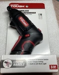 Hyper Tough 4-VOLT Max Lithium-ion Cordless Rotating Screwdriver W/charger Led. Fixed Price $14.99.