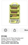 Ryobi Rotary Tool 27-PIECE Sanding Grinding Kit. Fixed Price $18.99.