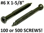 100-500 Grabber #6 X 1-5/8" Phillips Drive Sharp Point Trim Finish Screws. Fixed Price $19.99.