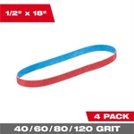 Milwaukee 48809000 1/2" X 18" Bandfile Belts Pack 40-120 Grit. Fixed Price $23.47.