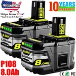 2PACK For Ryobi 8.0AH P108 High Capacity Battery 18VOLT Lithium-ion One Plus. Fixed Price $35.11.
