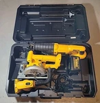 Dewalt 18V Cordless 3PC Tool Kit 5"CIRCULAR Saw/recip/flashlight/ Charger (read). Fixed Price $88.88.