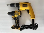 Lot Dewalt DW255 Corded Electric, Dcd 708 Cordless Drill Driver. Fixed Price $95.00.