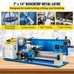 Vevor 550W Mini Metal Lathe Machine Tool 7"X14" Variable Speed 2250RPM. Fixed Price $599.99.