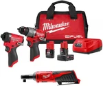 Milwaukee M12 Fuel 12V Hammer Drill & Impact Driver Combo + Free Ratchet. Fixed Price $547.99.
