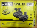 Ryobi One+ 18V Lithium-ion Starter Kit PSK006 (2) 4.0AH Batteries Charger. Fixed Price $99.87.