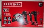 Craftsman CMCK401D2 V20 Li-ion Tool Combo Kit + (2) 2.0 Ah Battery Cordless. Fixed Price $169.99.