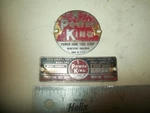 Brass Name & Model Plates From Vintage Power King 9" Wood Lathe #7090. Fixed Price $19.99.