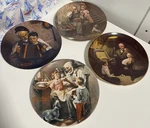 Set Of 4 Norman Rockwell Porcelain Collector Plates. Fixed Price $46.00.