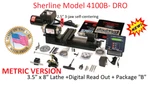 Sherline 4100B Dro 3.5" X 8" Lathe (metric) + "b" Package Digital Readout. Fixed Price $1372.63.