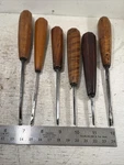Lot Of 6 Vintage Antique Taylor Gouge Wood Carving Chisels Tools Acorn Mark?. Fixed Price $128.80.