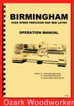 Birmingham Metal Lathe Dl Series 18/22/26L Operations Manual Wiring Diagram 1319. Fixed Price $65.00.