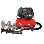 Porter-cable PXCM3KIT 6 Gal 150 Psi Pancake Air Compressor W/ 3-NAILER New. Fixed Price $335.26.