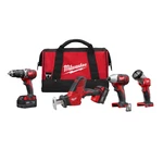 Milwaukee M18 18V Cordless Combo Kit 4-TOOL 2695-24 With Batteries Charger Bag. Fixed Price $414.99.