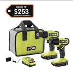 Ryobi One+ 2-TOOL Combo Kit Cordless Drill Impact Driver 18V Li-ion Batteries. Fixed Price $150.00.