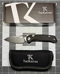Sold Out 1ST Run Tacknives Sunspear Black G10 Top Liner Lock Made By Kunwu Knife. Fixed Price $90.00.