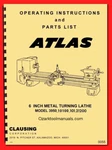 Atlas-craftsman 6" Metal Lathe Model 3950, 10100, 101.21200 Parts Manual 0055. Fixed Price $14.50.